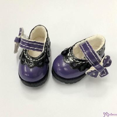 SHP112PUB  Mimiwoo 3.3cm Mary Jane Strap Shoes Black Purple